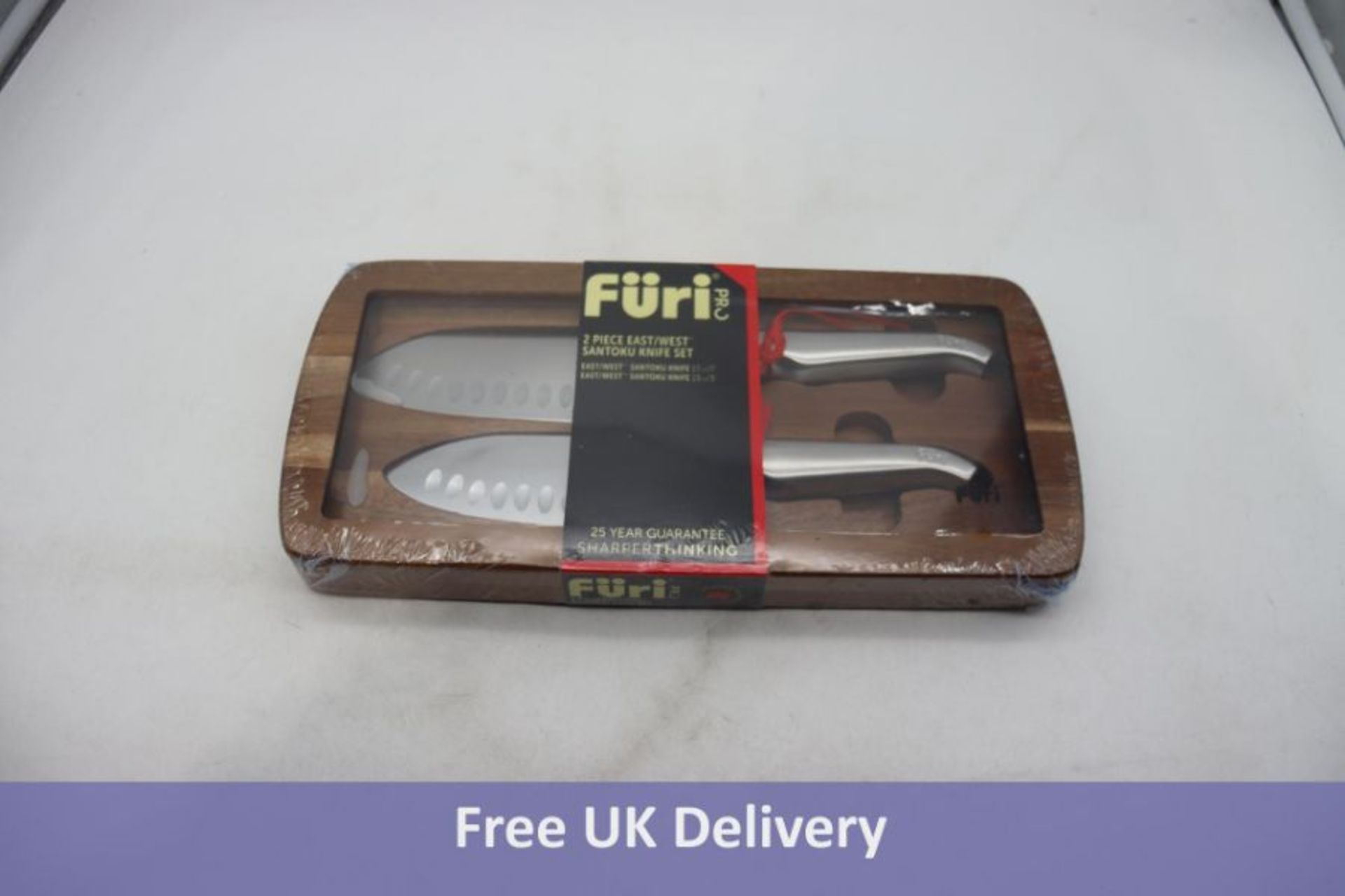 Furi Pro East West Santoku 2 Piece Knife Stainless Steel Set, OVER 18's ONLY