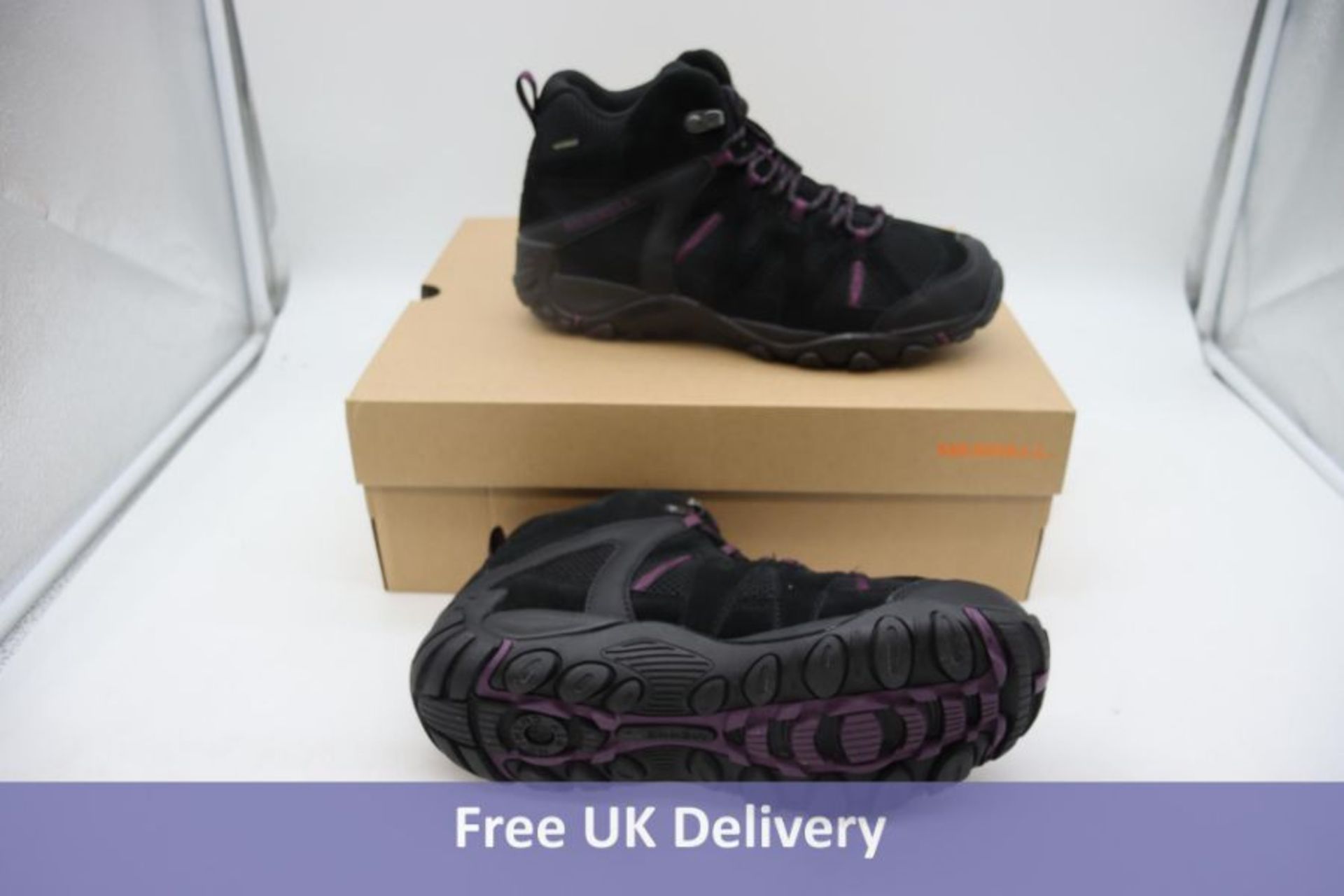 Merrell Women's Deverta 2 Mid Waterproof Boots, Black/Blackberry, UK 6.5