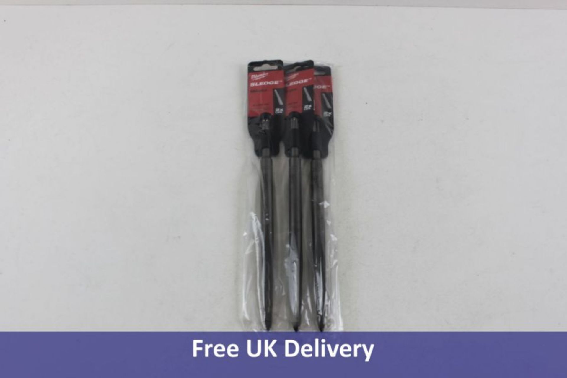 Three Milwaukee Sledge SDS-Plus 250mm Bits