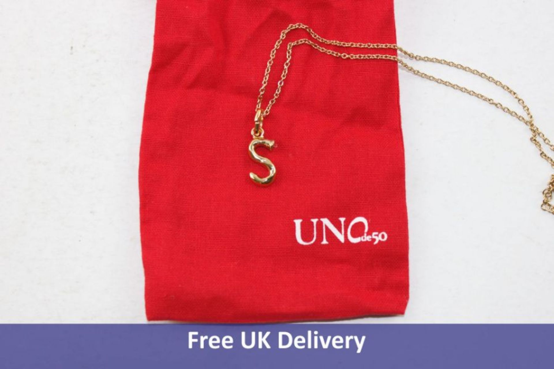 Uno de50 Gold Plated Chain with S Pendant