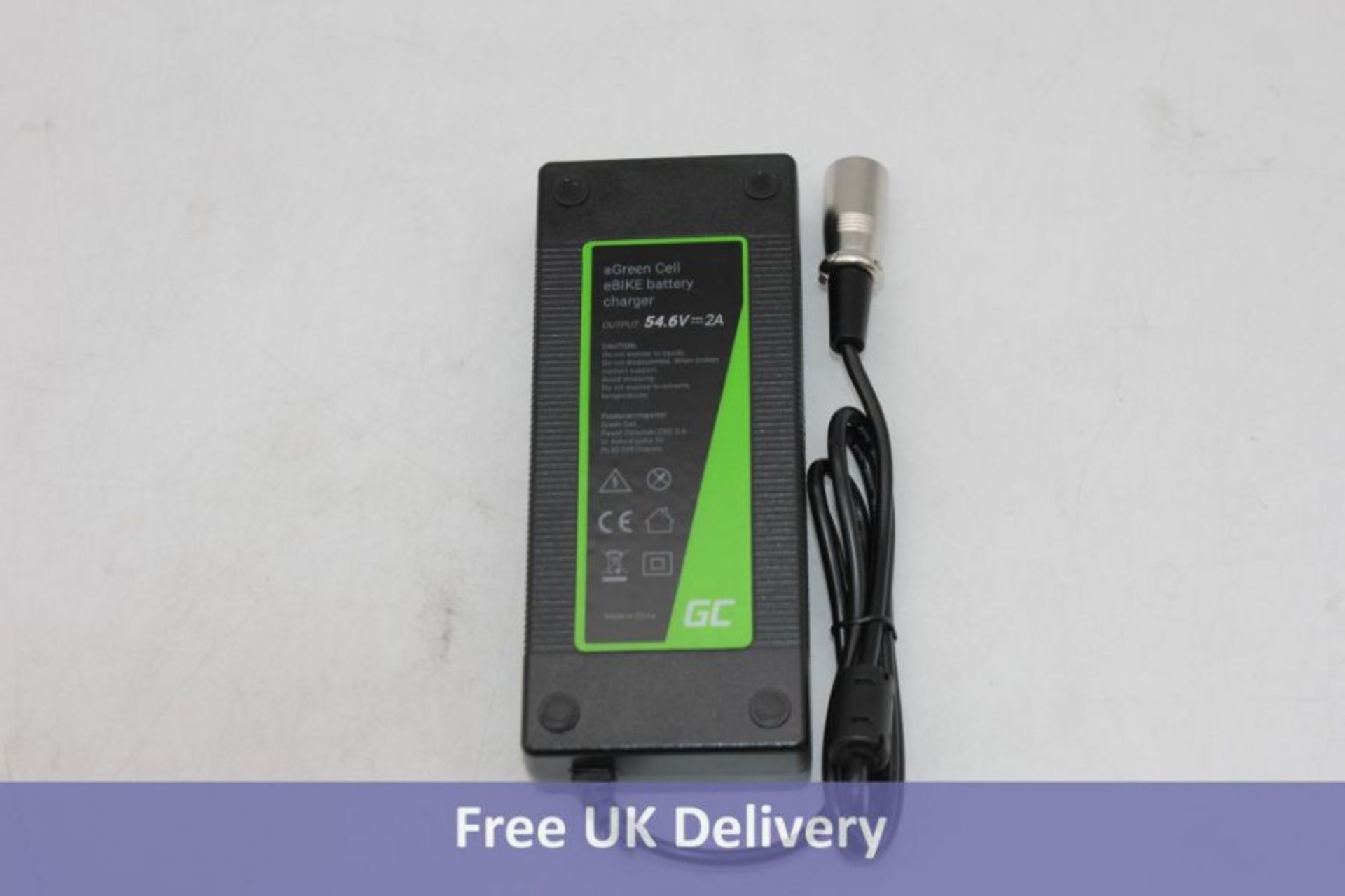 Green Cell 54.6V 2A Ebike Charger for 48V Li-Ion Battery 5.5 x 2.1mm Plug UK