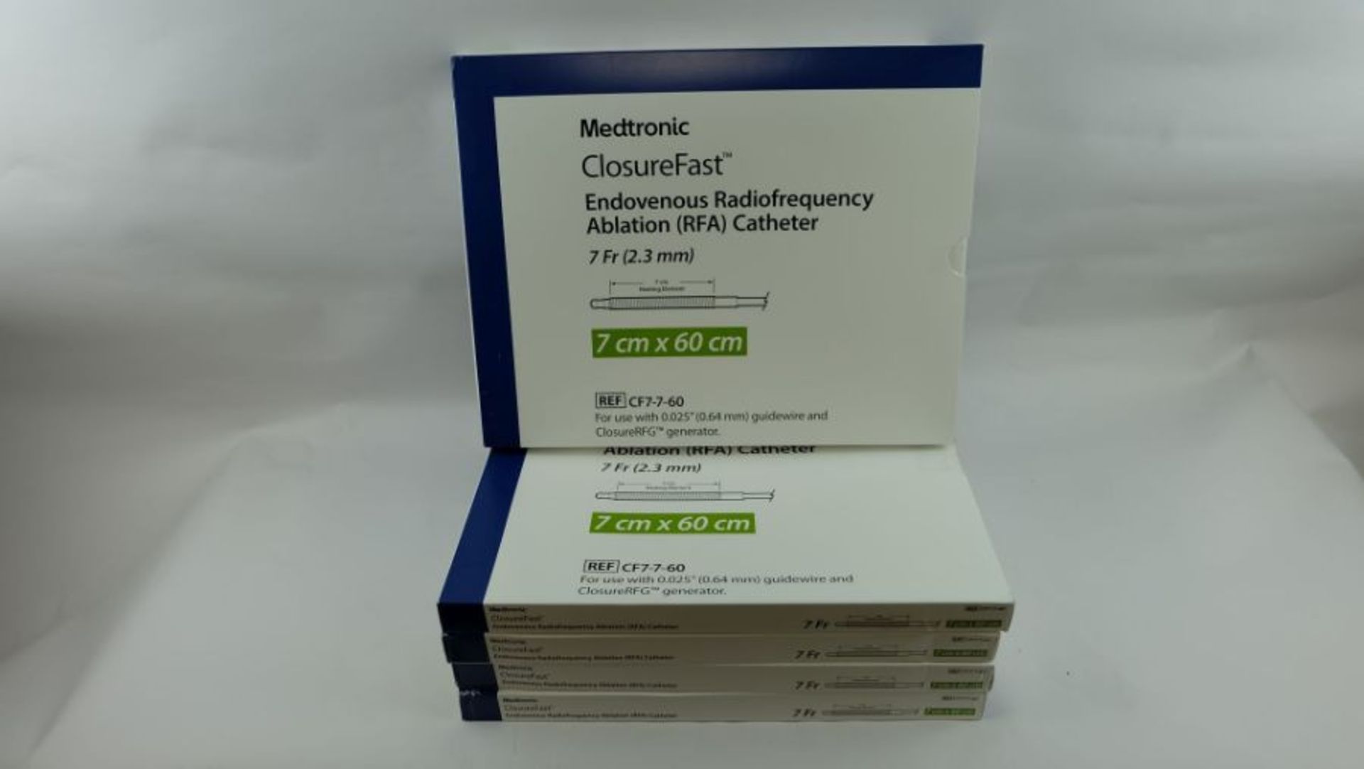 Five Medtronic ClosureFast Endovenous Radiofrequency Ablation (RFA) Catheters, 7 Fr (2.3mm), 7cm x 6