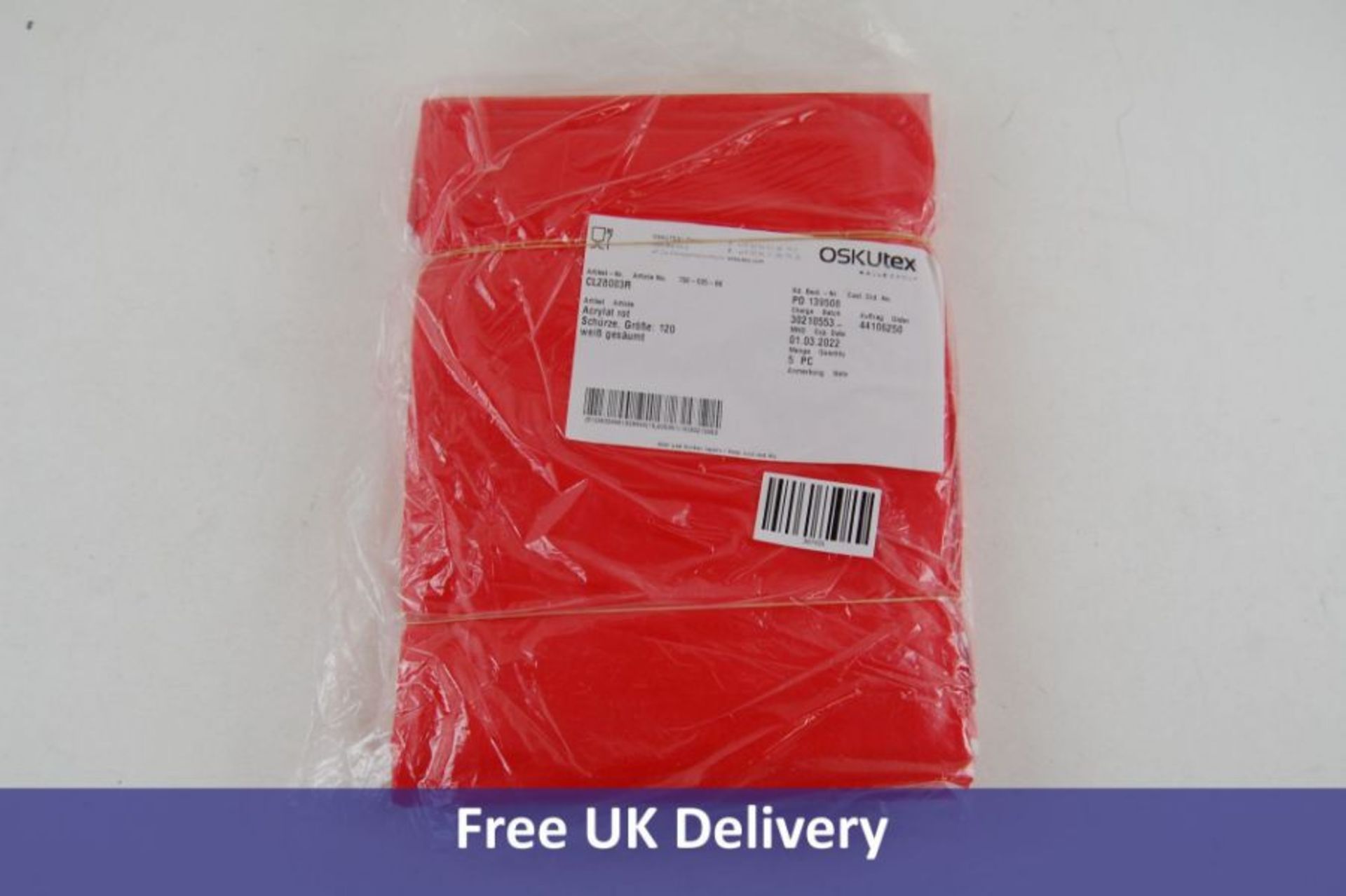 Five Acrylate Red apron size 120 lined with white