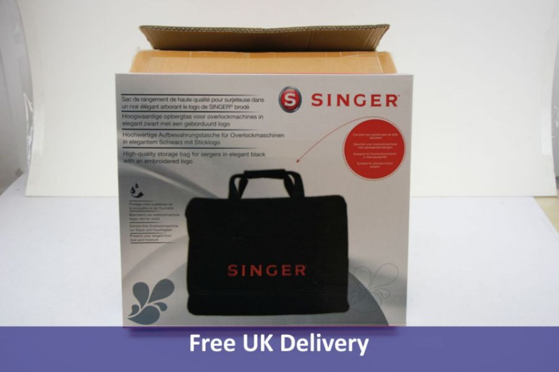 Four Singer Original Extra Strong 600D Nylon Sewing Machine Bag, Black