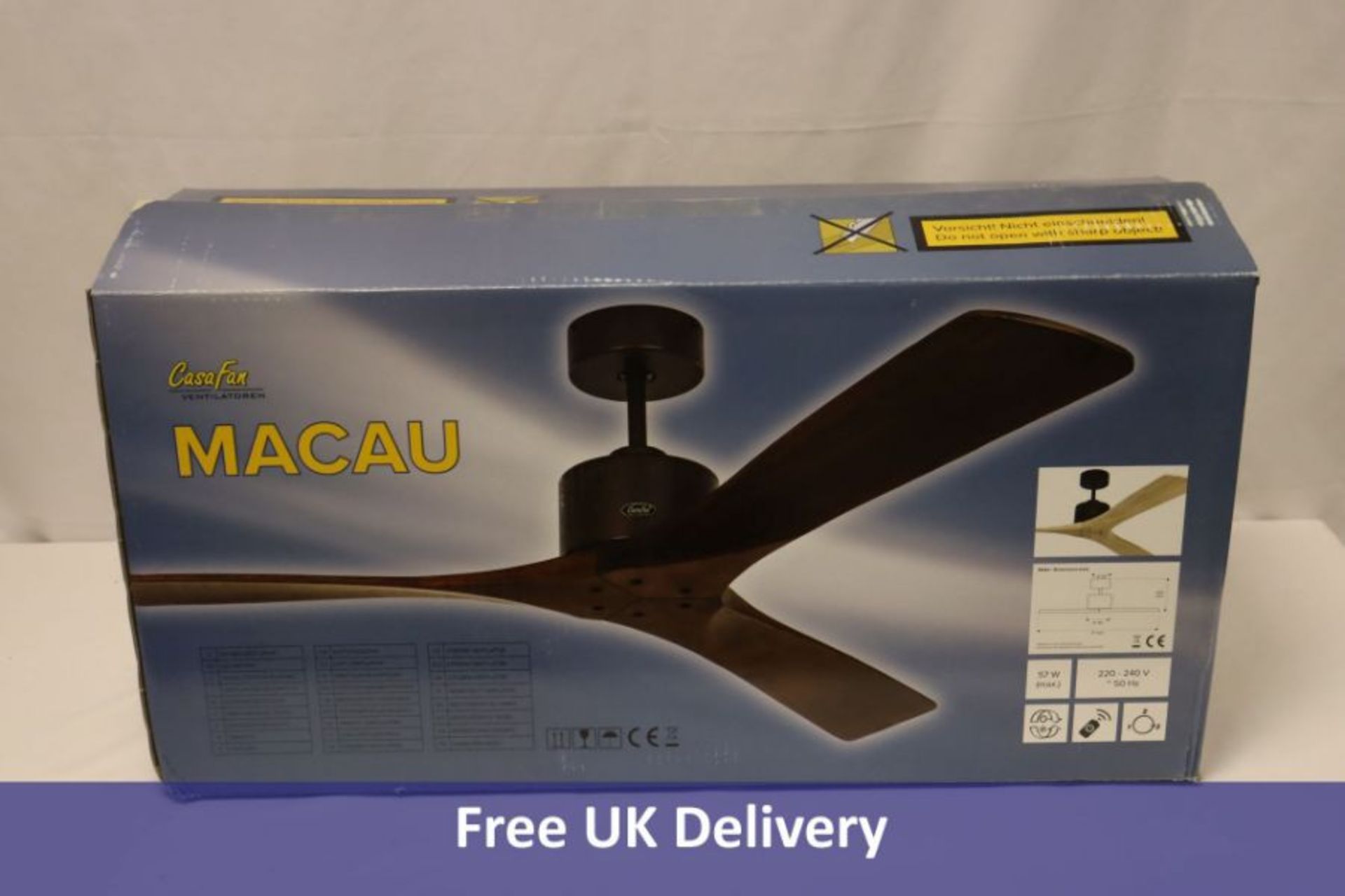 Casafan Macau ORB-NB Ceiling Fan, 132cm Blades, Walnut