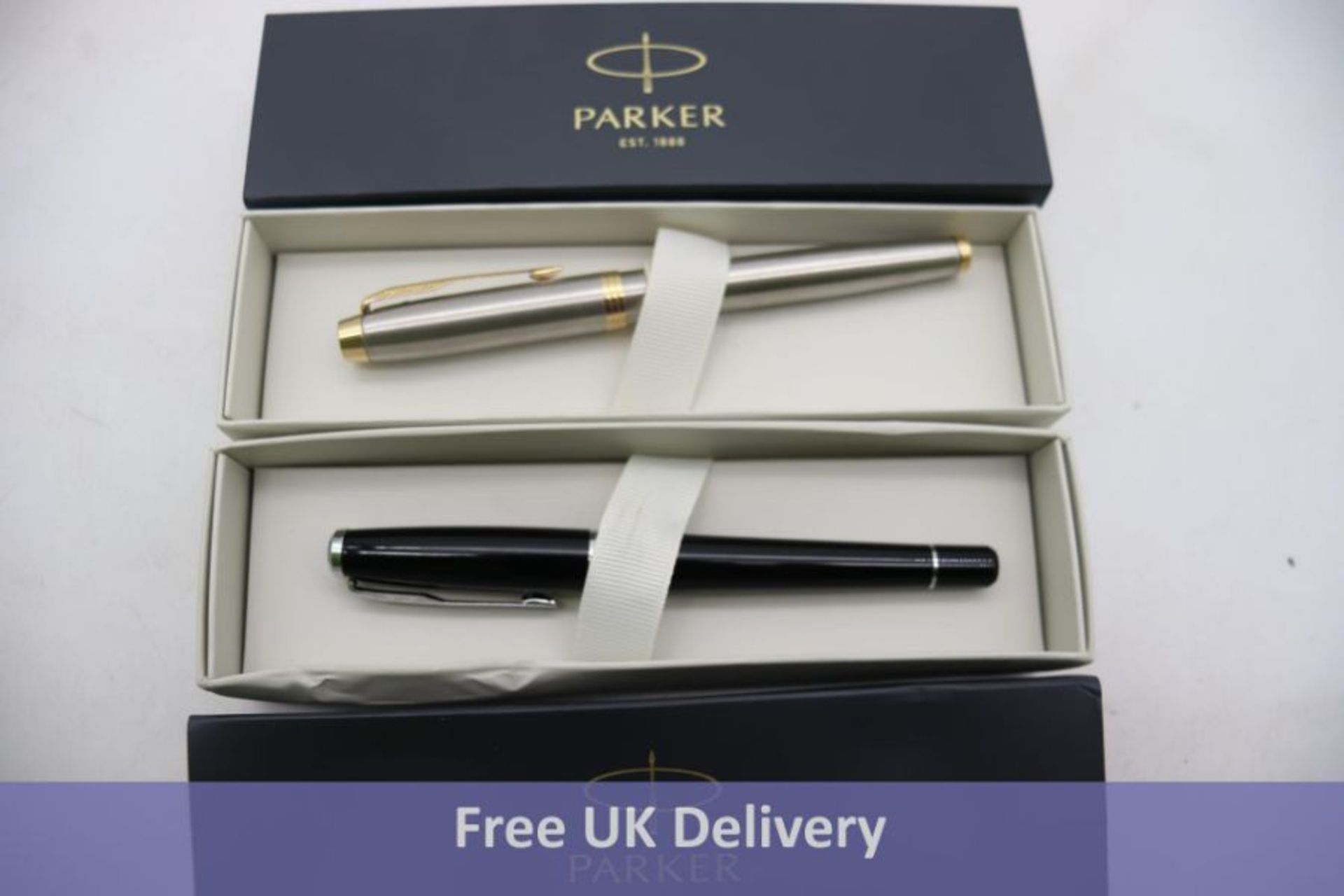 Two Parker Pens to include 1x Urban Black Cab Roller, Black, Boxed Damaged and 1x Jotter Founten Pen