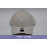 Six New York Yankees 47 Brand Base Runner Baseball Cap, Bone White, One Size