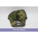 Six Los Angeles Dodgers 47 Brand Relaxed Fit Grove Cap, Army Green, One Size.