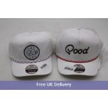 Six Good Good Golf Hat to include 2x Good Rope, 2x All American Rope, 2x Tap In Rope, White, One Siz