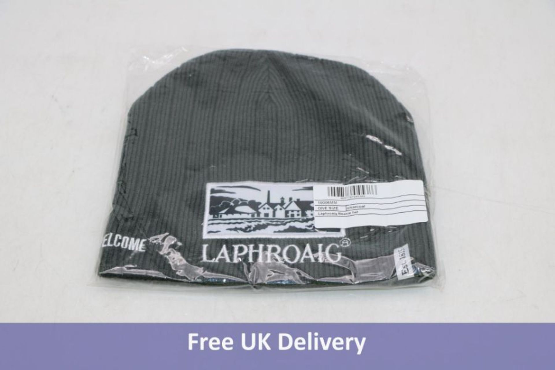 Ten Laphroaig Reversible Beanie Hats, Dark Grey/White