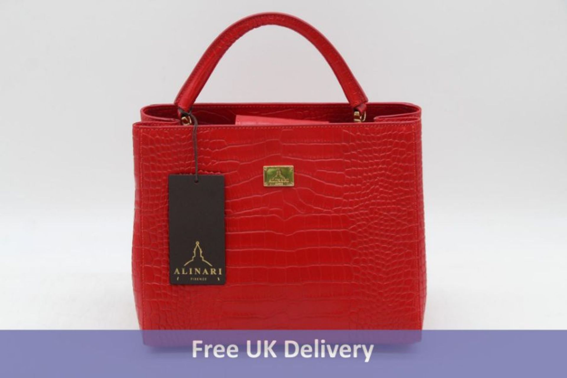 Alinari Women's Navona Handbag, Crocco Red