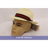 Stetson Fedora Panama Straw Hat, Beige, Large