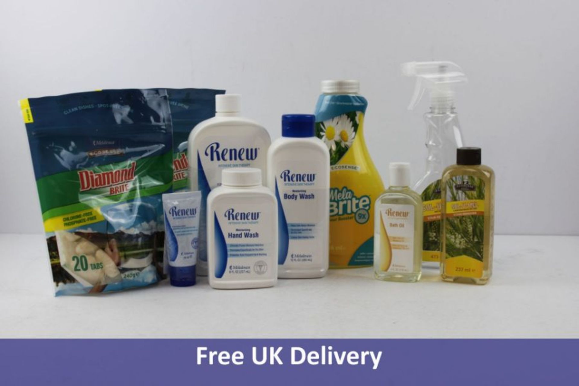 Box of Mealeuca Household and Cosmetics to include 1x Sol-U-Mel Mixing Bottle with Sprayer, 1x Sol-U