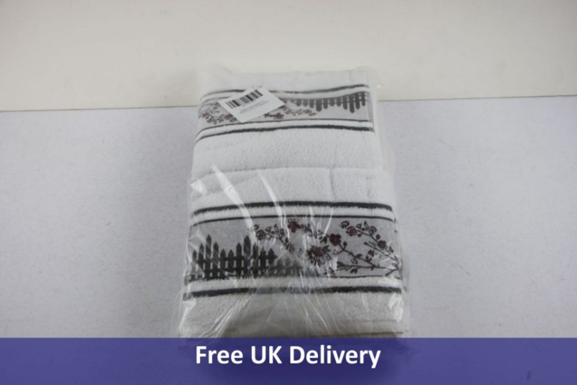 Twelve Nurpak Nevra Velvet Embroidered Hand And Face Towel 50 x 90cm