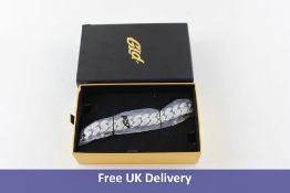 Diamond Prong Link Choker (16inch) in White Gold Plated