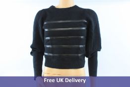 The Kooples Sweater with Leather stripes, Black