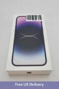 Apple iPhone 14 Pro Max Mobile Phone, Deep Purple, 5G 128GB. Brand new, sealed. Checkmend clear, ref