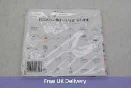 Twenty Furoshiki Gift Wrapping Cloth, Reusable, White With Pink Flowers On A Branch, 70 X 70 CM