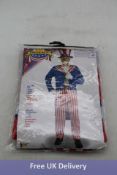 Four Adult Size Fancy Dress items to include 1x Forum Novelties Uncle Sam Costume Adult, Size Unknow