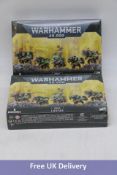 Two Warhammer 40k Orks Lootas, 5 Miniatures. Box damaged