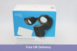 Ring Floodlight Cam Wired Plus Smart Security Camera, Black. Box damaged