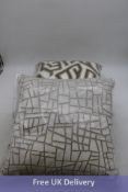 Two Zinc Textile 50cm Cushions, 1x ARP White/Tobacco Cushion and 1x Kiesler Moonbeam White Cushion