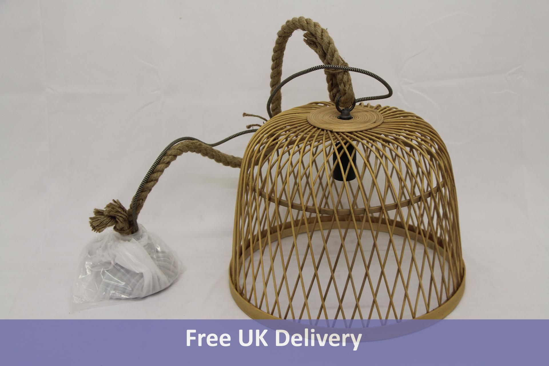 Qazqa Rattan Hanging Lamp, Calamus, HL