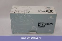 2500 Disposable 3ply Soft Face Masks, Blue