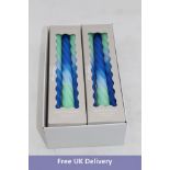 Six Dip Dye Twisted Candle, Shades of Blueberry, 3 Per Pack