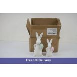 Twenty Four Sets Of Khevga Easter Decoration Bunny, Easter Bunny Set of 2, White / Mint Pink