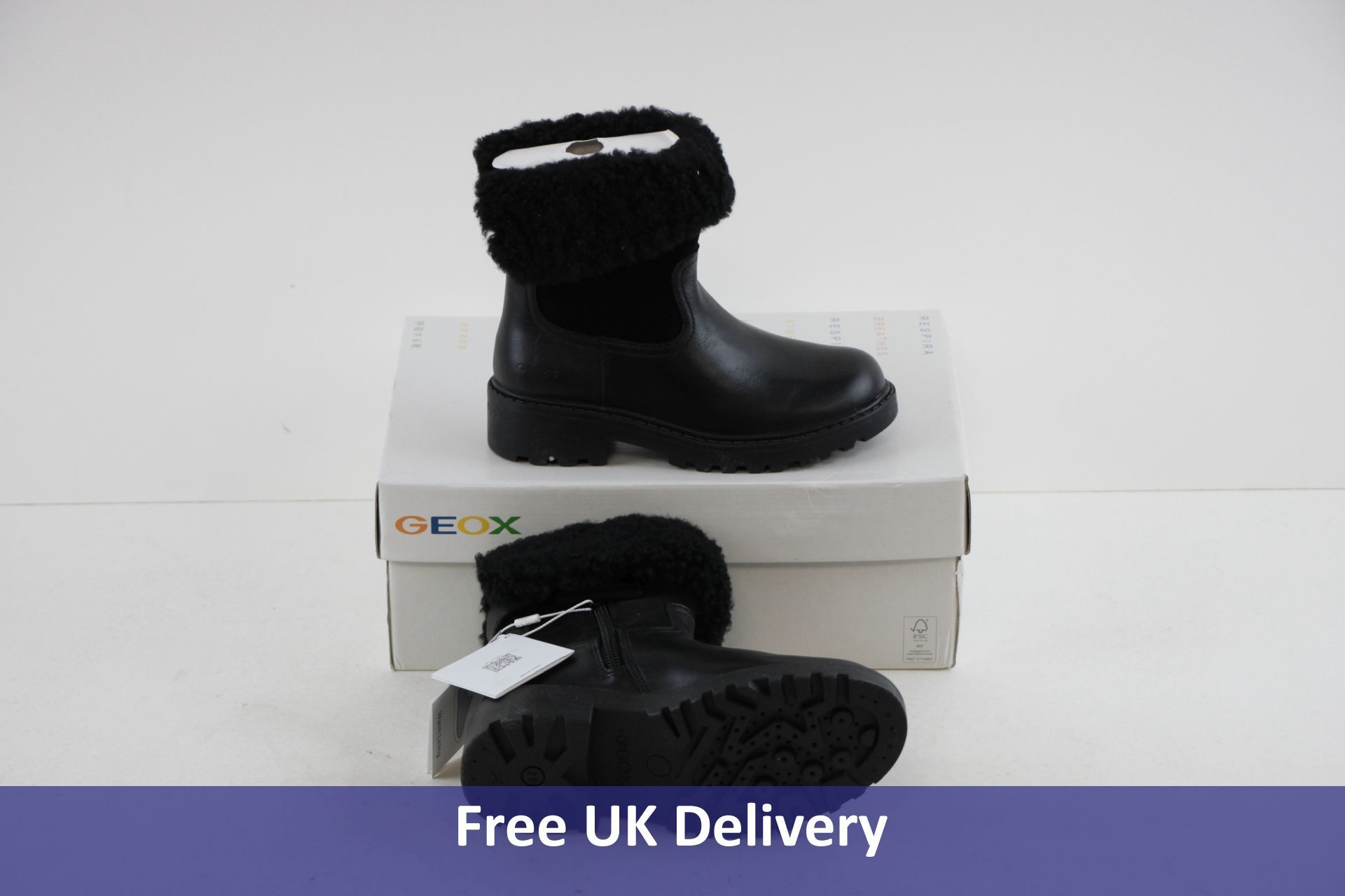 Geox Kids J Casey WPF C Boots, Black, UK 10