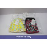 Four Items Of Bobolies Girls Clothing To Include 2x T.shirts White Various Designs, 2x Shorts Variou
