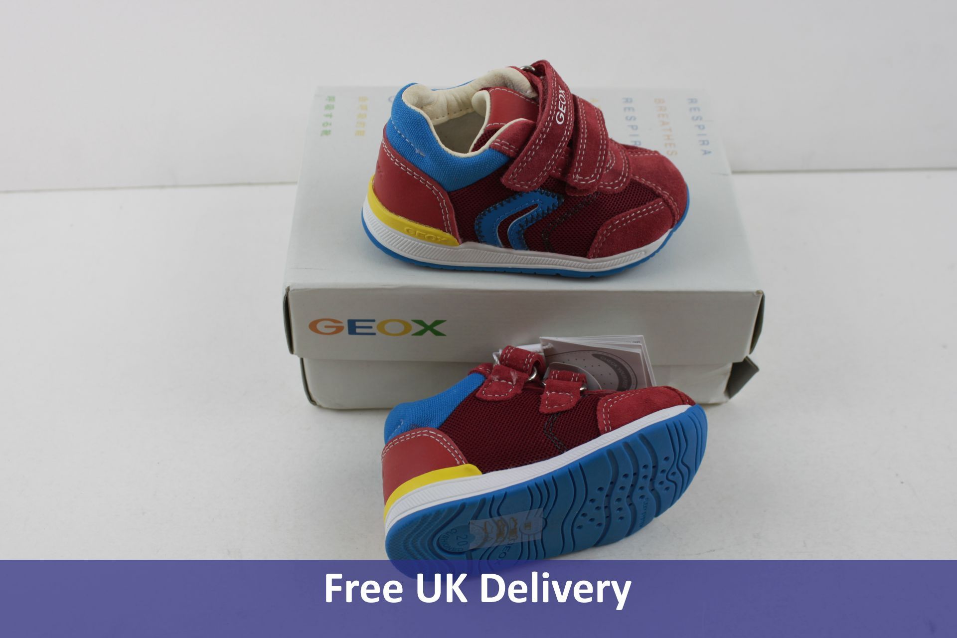 Geox Baby Boy Rishon Trainers, Red, Baby Size 3.5