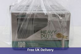 Four Boxes of Posate Heavyweight Plastic Spoons, Clear, 100 Pieces