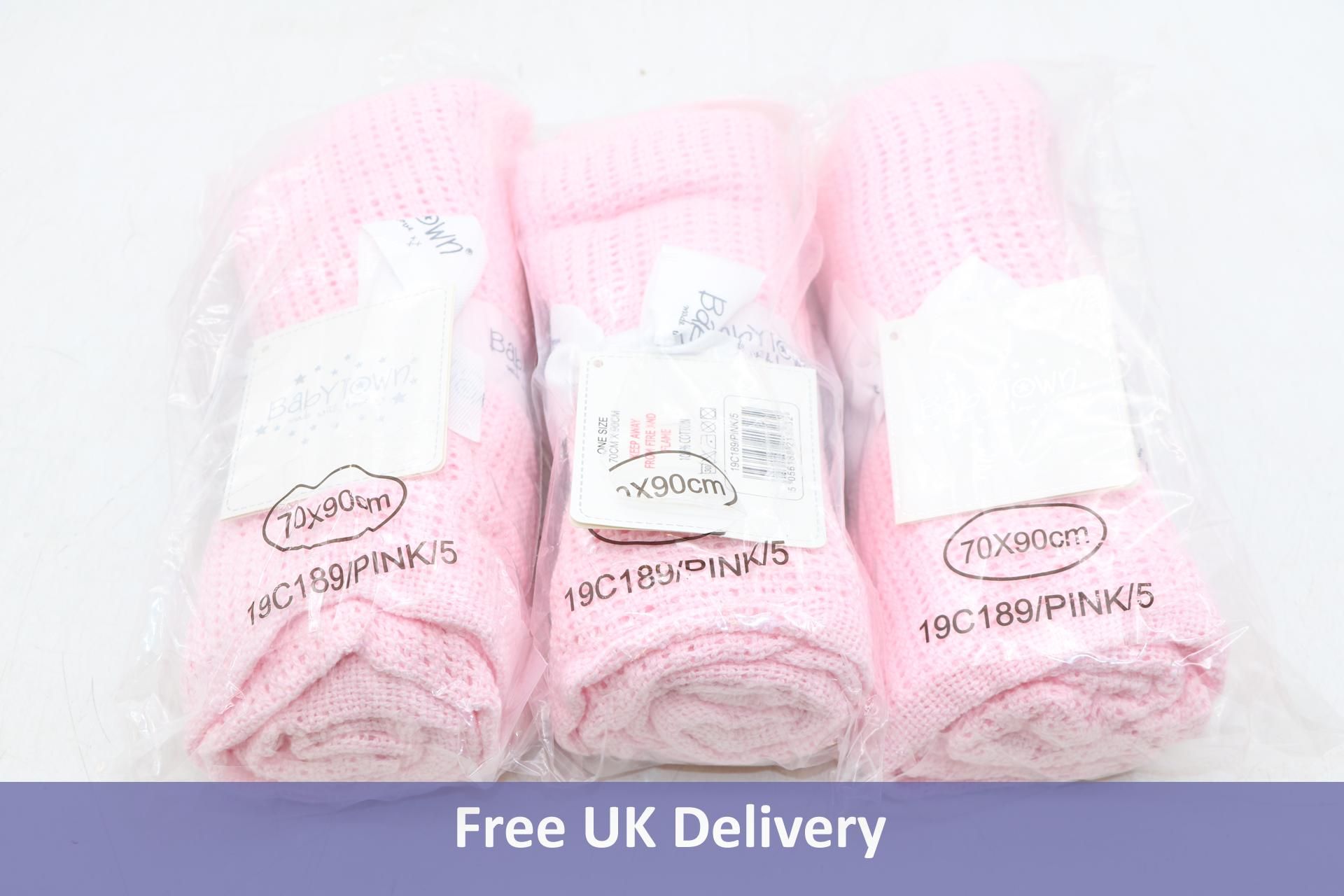 Thirty-six Baby Town Cellular Blanket, Pink, One Size, 70 x 90cm