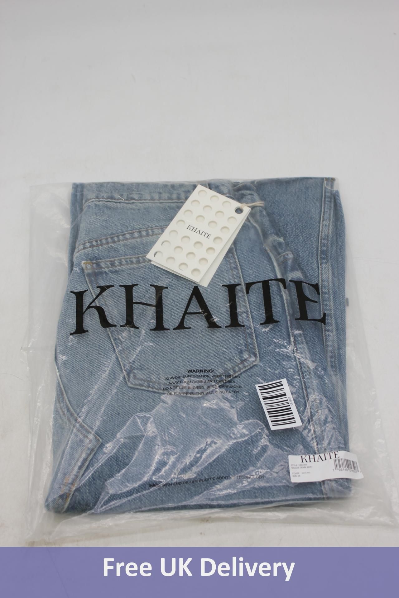 Khaite Abigail Cropped Straight-leg Jeans, Blue, UK 9