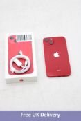 Apple iPhone 13 Red, 128GB. Used, boxed with all accessories, excellent condition. Checkmend clear,
