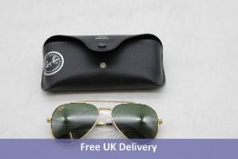 Ray-Ban Aviator Sunglasses, Gold and Green