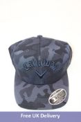 Six Callaway Men's Camo Flex Fit 110 Snapback Cap, Navy/Black