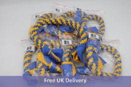 Eight Bezalin Fleece Handmade Rope Giant Breeds Tug Toy, Blue/Yellow