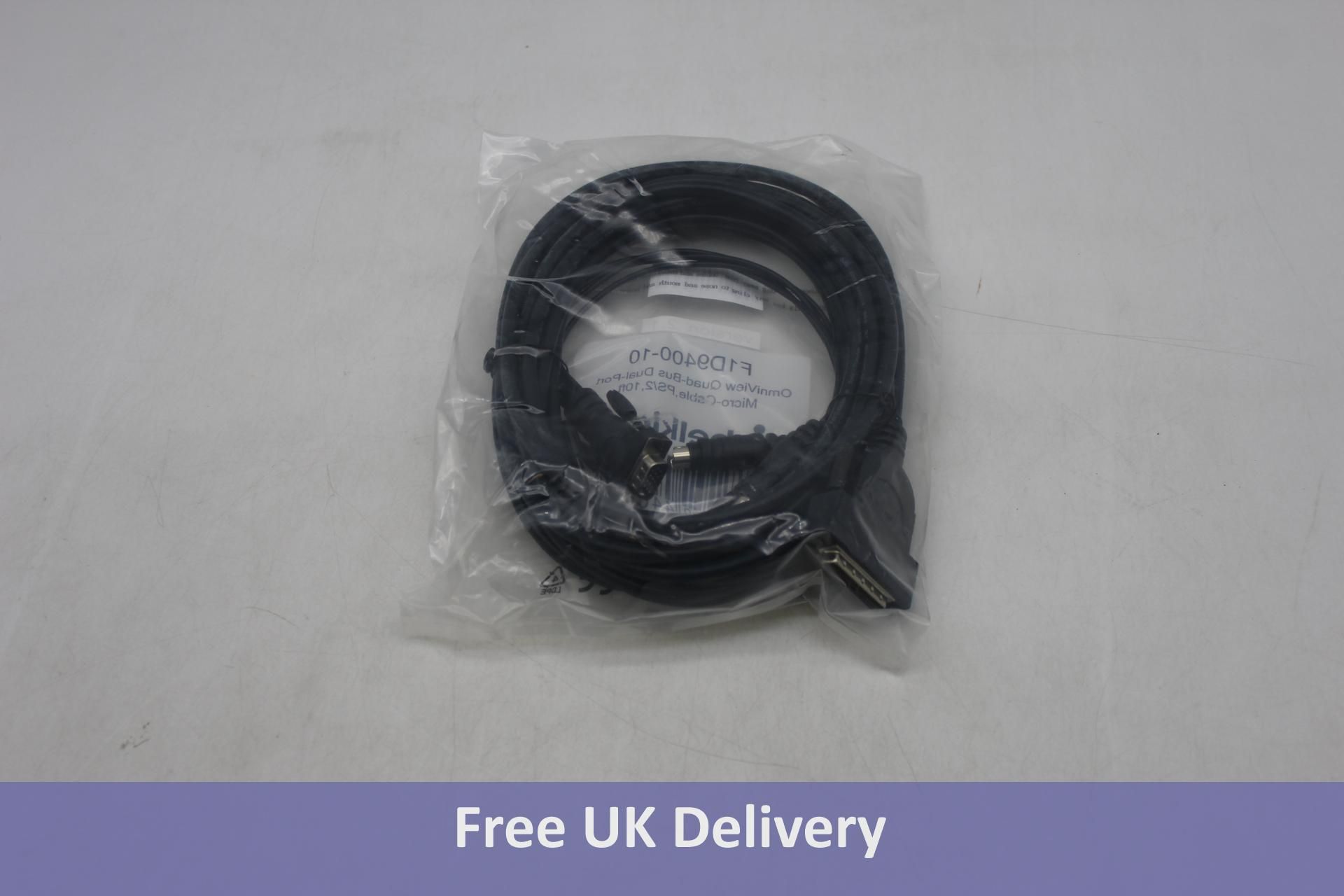 Five Belkin Omniview F1D9400-10 Dual Port 10ft Micro Cables