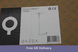 Qazqa Carmen 3-Lights Modern Floor Lamp, EU PLUG, Black