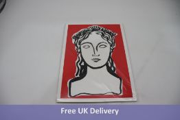 Frances Costelloe Woman with Shell Crown Red A4 Giclee Print