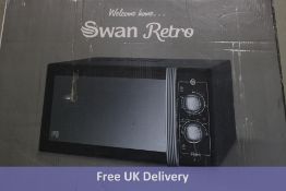 Swan Retro Microwave, 900W, 25 Litre, 30 Minute Manual Timer, Black. Box damaged