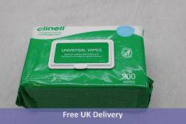 Six Packs Of Clinell CW200 Universal Wipes, 200 Wipes Per Pack