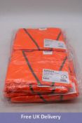 Fifty LEO Workwear Rumsam Hi Vis Waistcoats With Zip and ID Pocket, Orange, Large