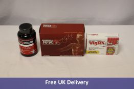 Three Male Supplements to include TestRX, 120 Capsules, VigRX Plus, 60 Tablets, VigRX Max Volume, 12