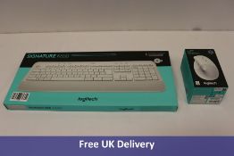 Two Logitech items to include Signature K650 Keyboard, Spanish and Lift Ergo Mouse