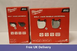 Two Milwaukee Bolt to include 1x Face Shield, Universal Clear, 1x Visor, Universal Clear