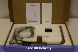 Quadron Angelina Pull out Kitchen Sink Mixer Tap with 35mm Ceramic Cartridge, PVD Grey/Copper Metall